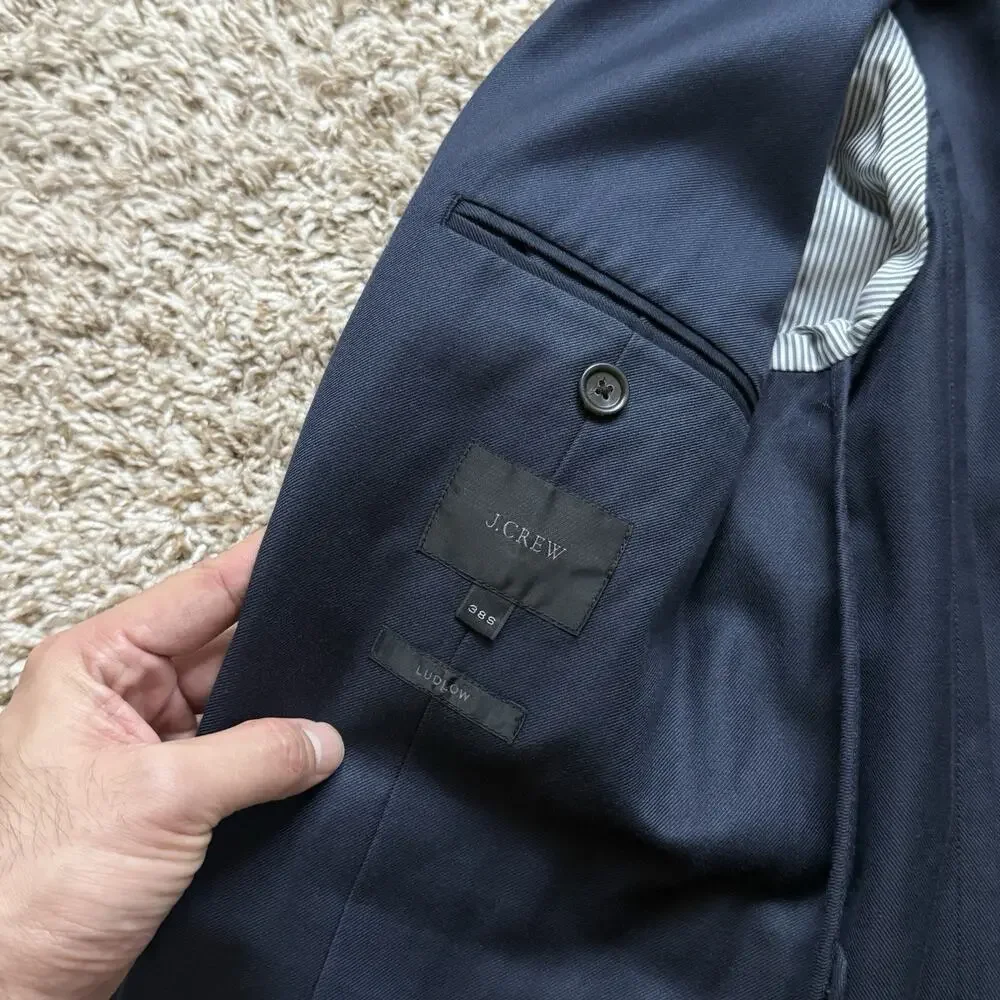 J. Crew Ludlow Legacy Blazer American Woolen Co. Navy Blue Suit Jacket Size 38S